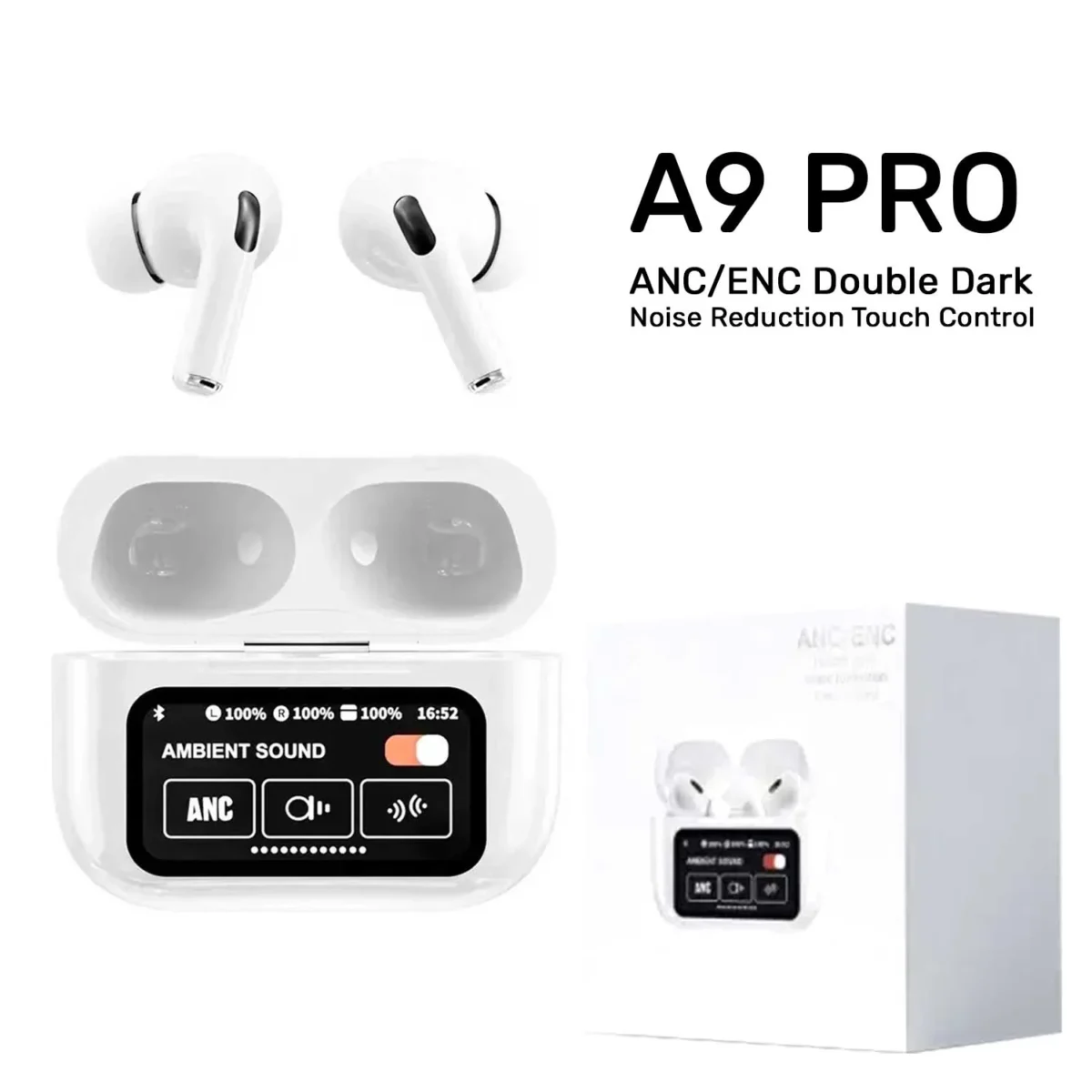 New A9 Pro Apple Airpods ANC/ENC Noise Reduction, Touch Control